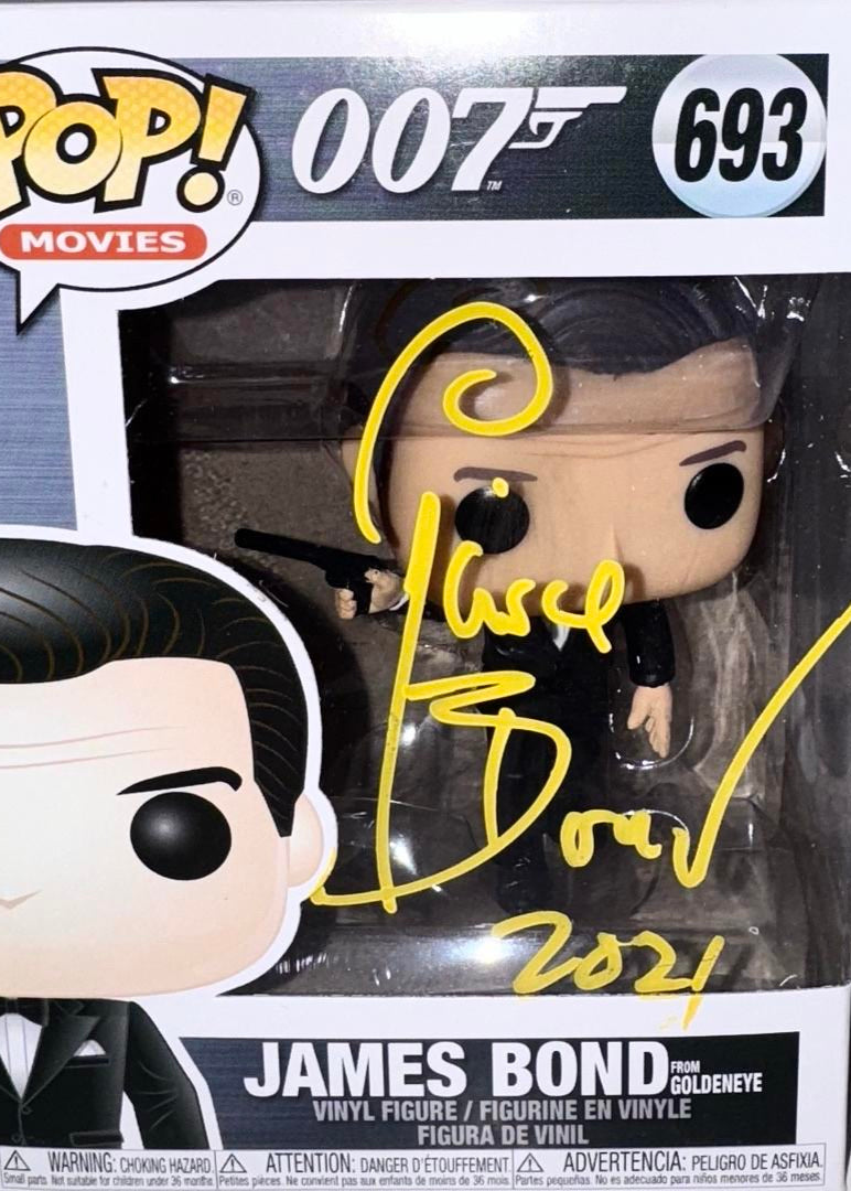 Pierce Brosnan Signed Funko Pop #693 "James Bond" (007) - JSA COA #02